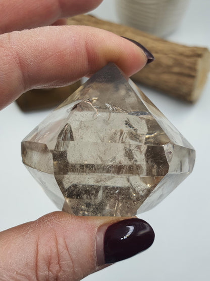 Light Smoky Quartz Diamond with rainbows