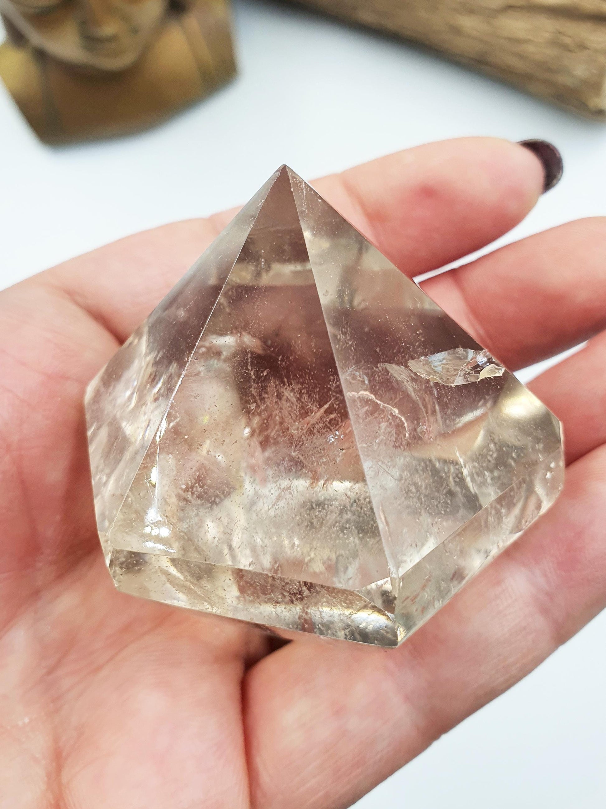 Light Smoky Quartz Diamond with rainbows