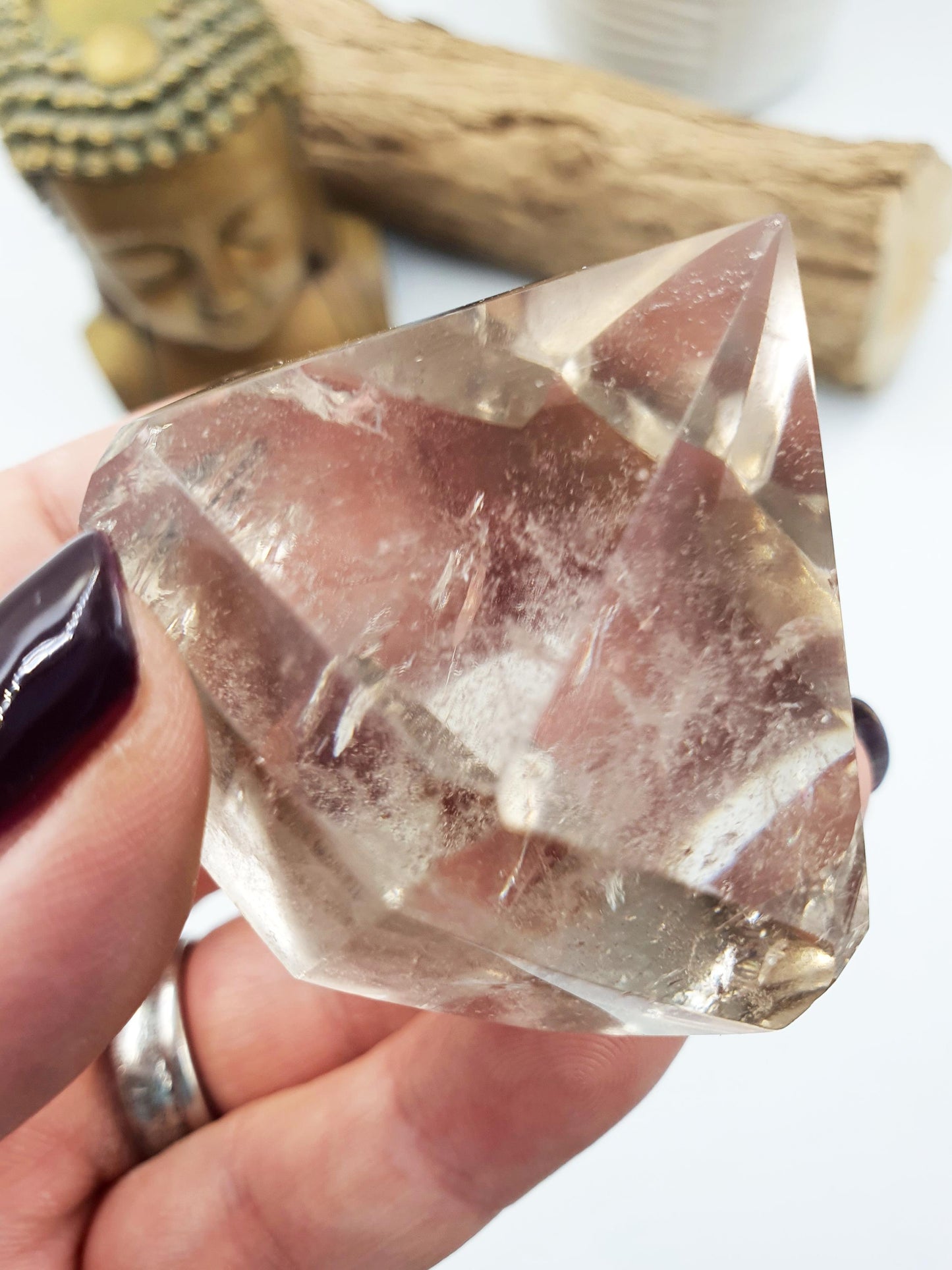 Light Smoky Quartz Diamond with rainbows