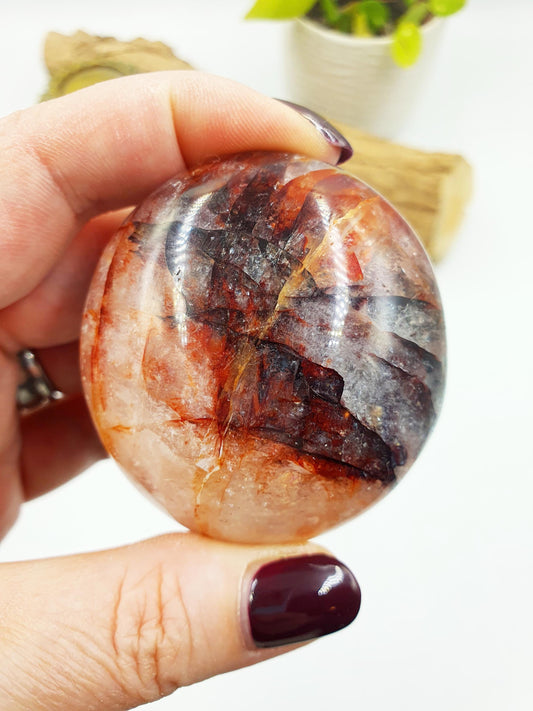 Large Sparkly Fire Quartz Palm