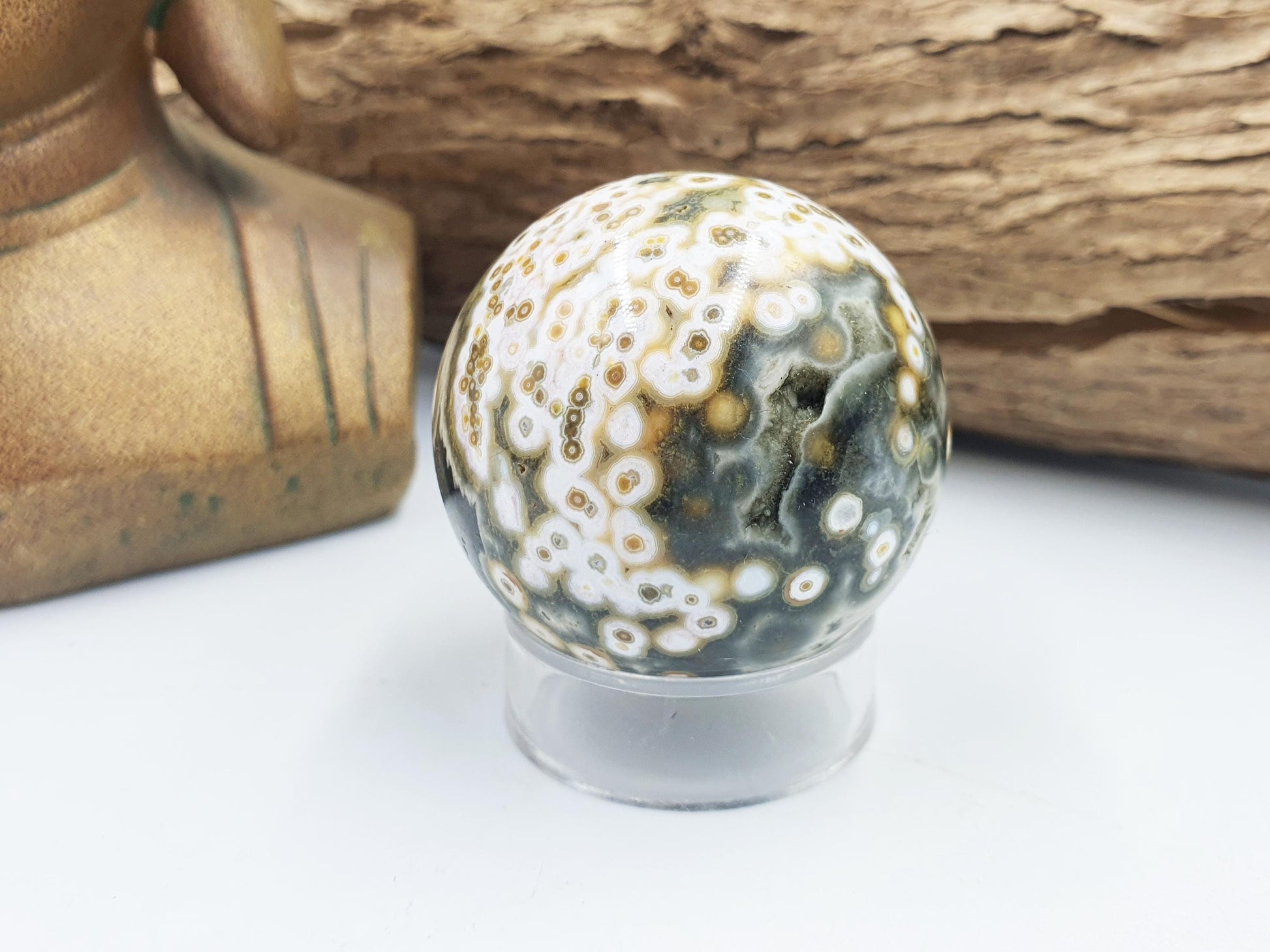 Orbicular Ocean Jasper Sphere