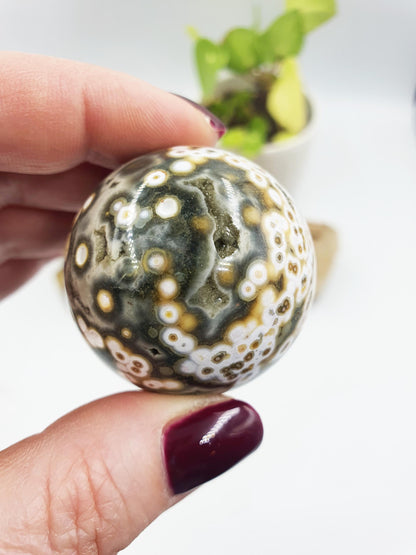 Orbicular Ocean Jasper Sphere