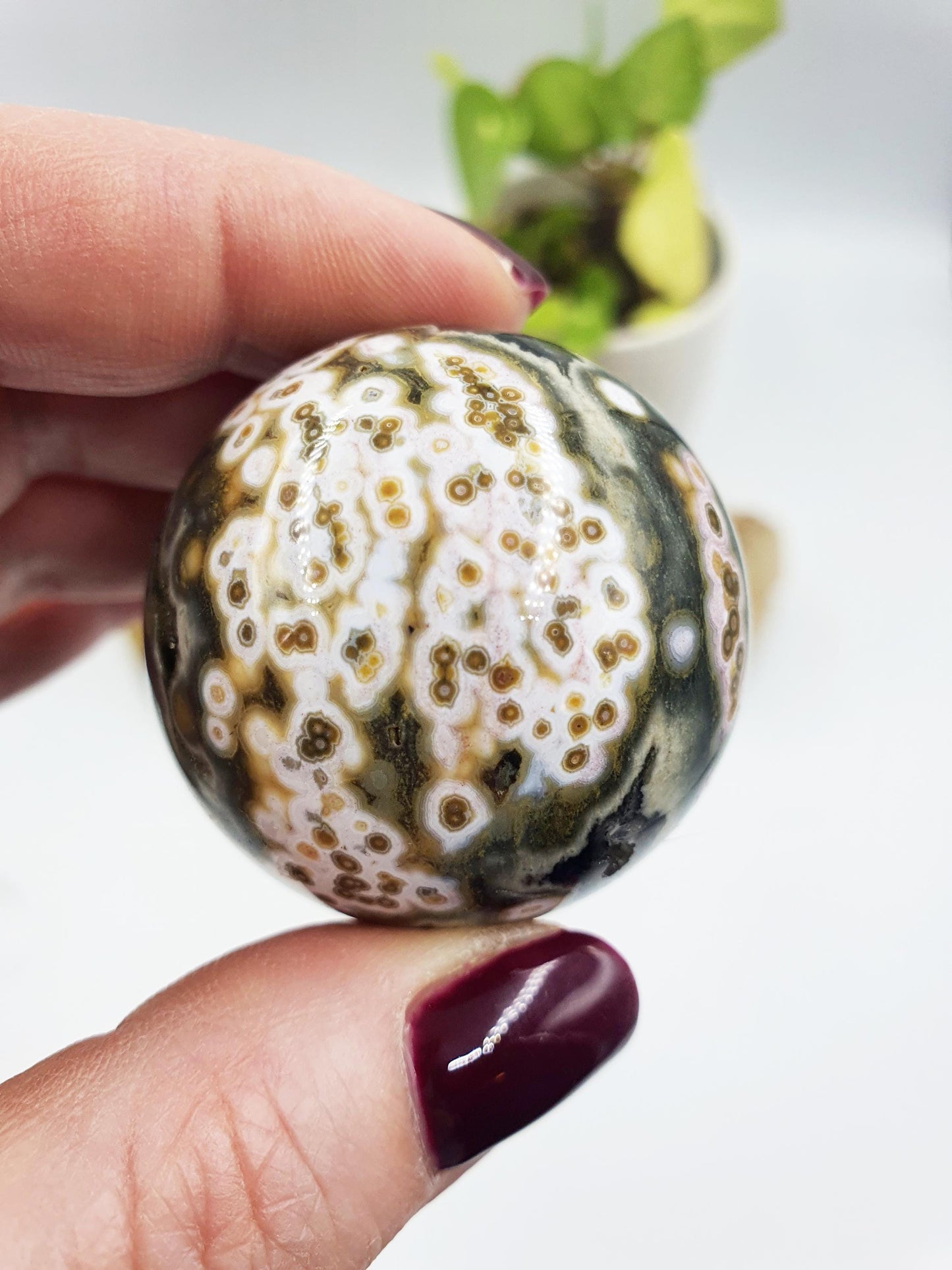 Orbicular Ocean Jasper Sphere