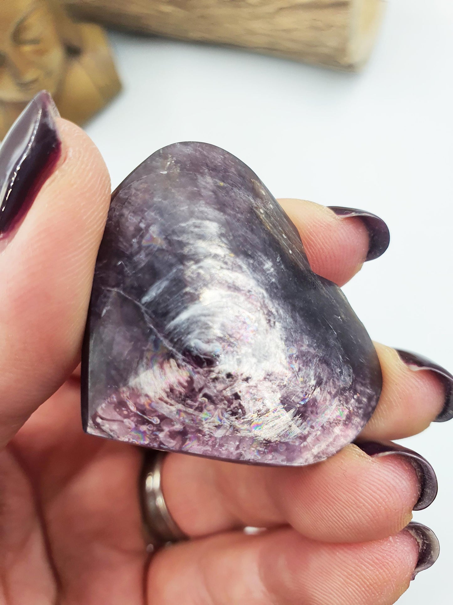 Purple Mica Puff Heart