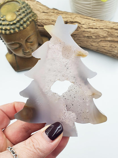 Agate Christmas Tree with Drusy