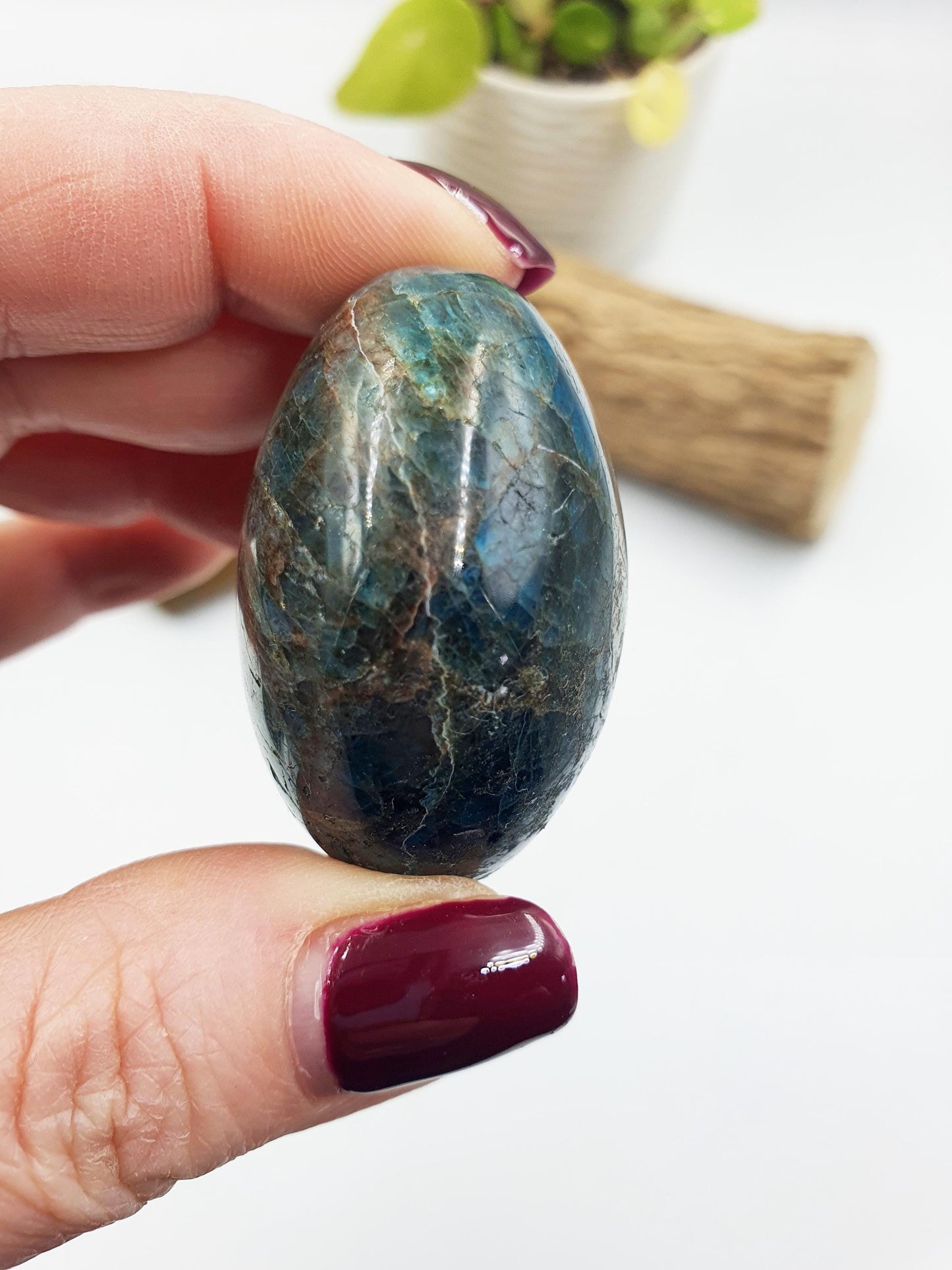 Blue Apatite Palm