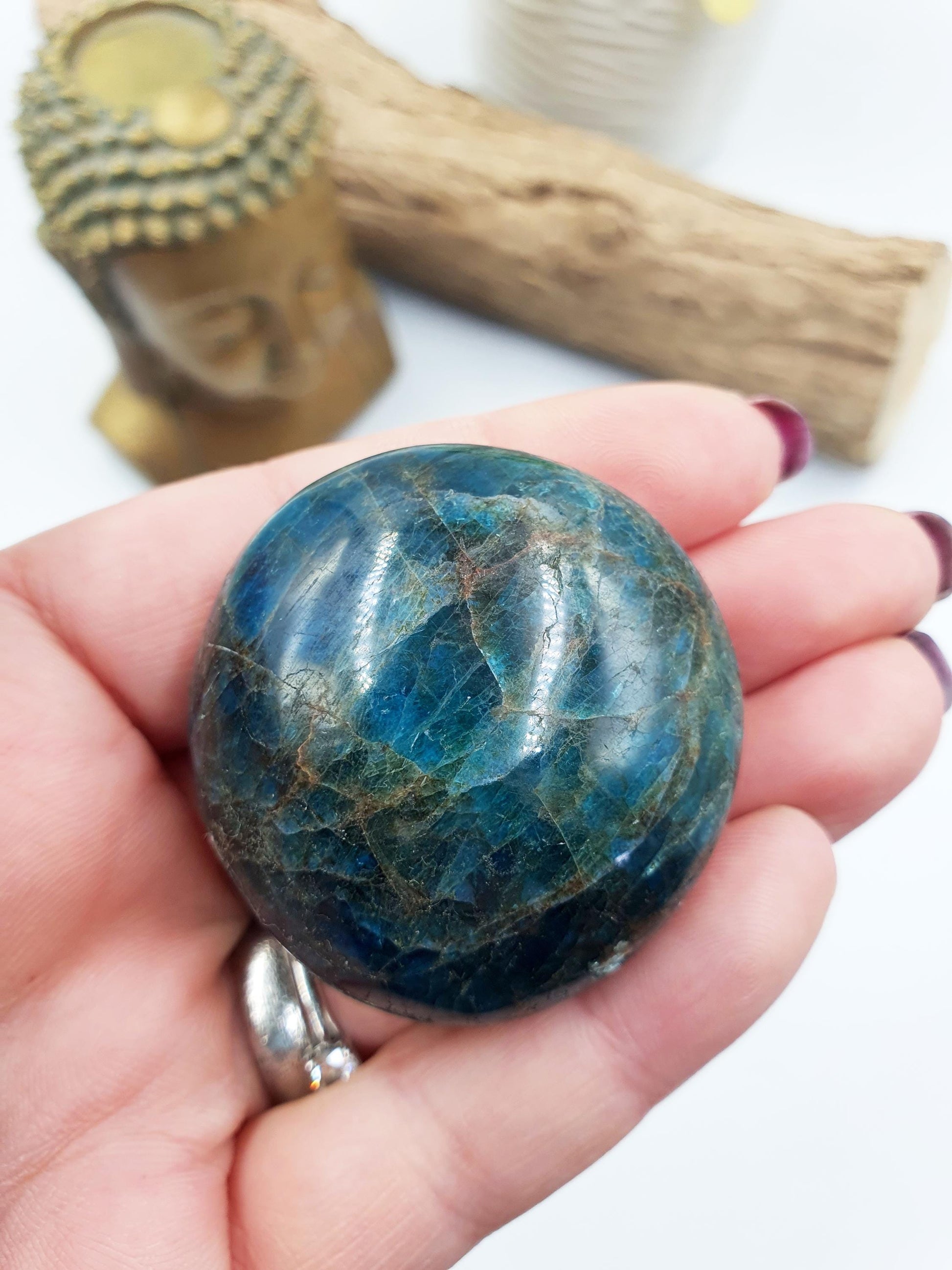 Blue Apatite Palm