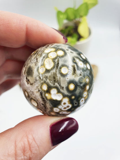 Orbicular Ocean Jasper Sphere