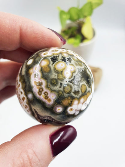 Orbicular Ocean Jasper Sphere