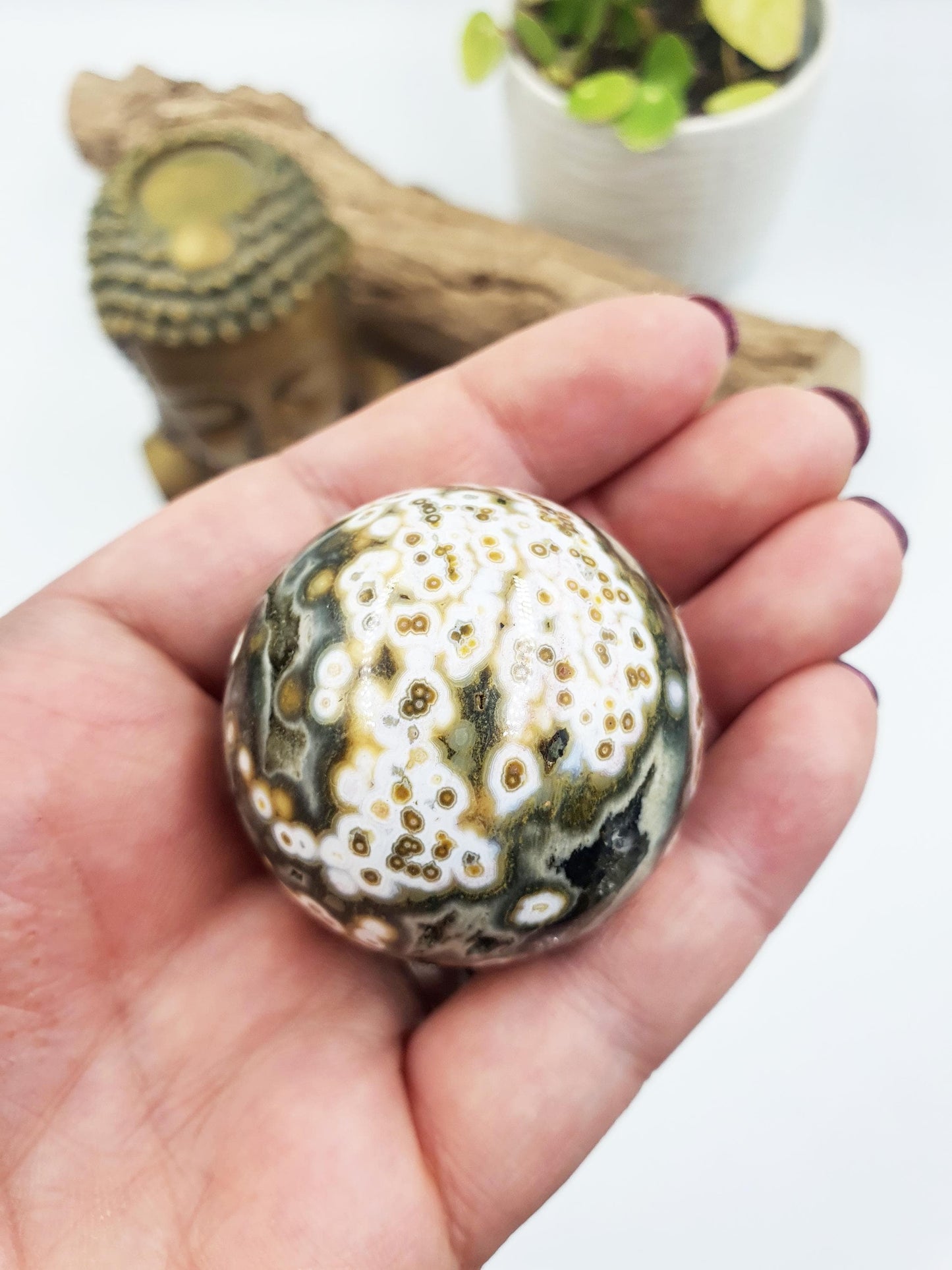 Orbicular Ocean Jasper Sphere