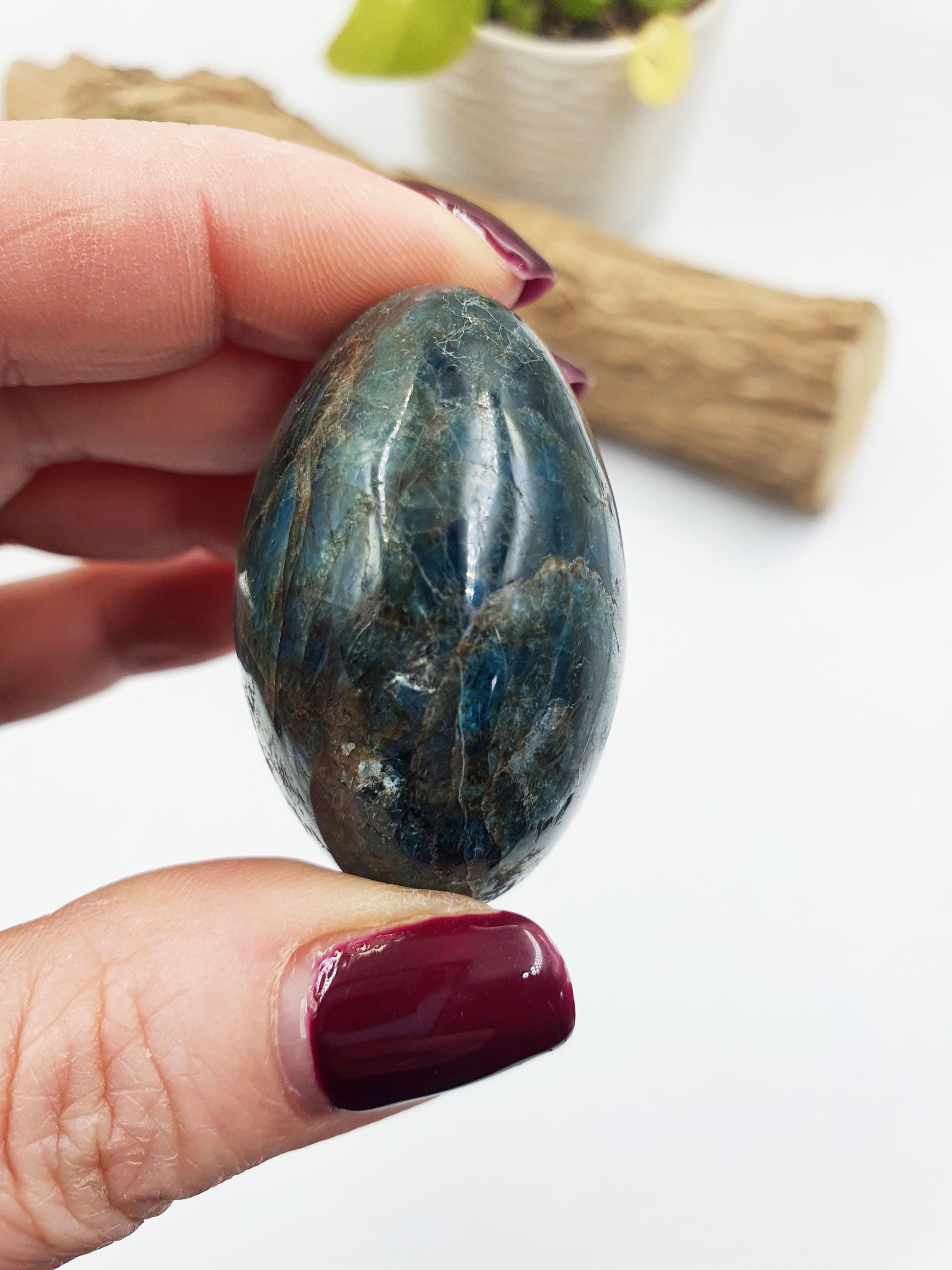 Blue Apatite Palm