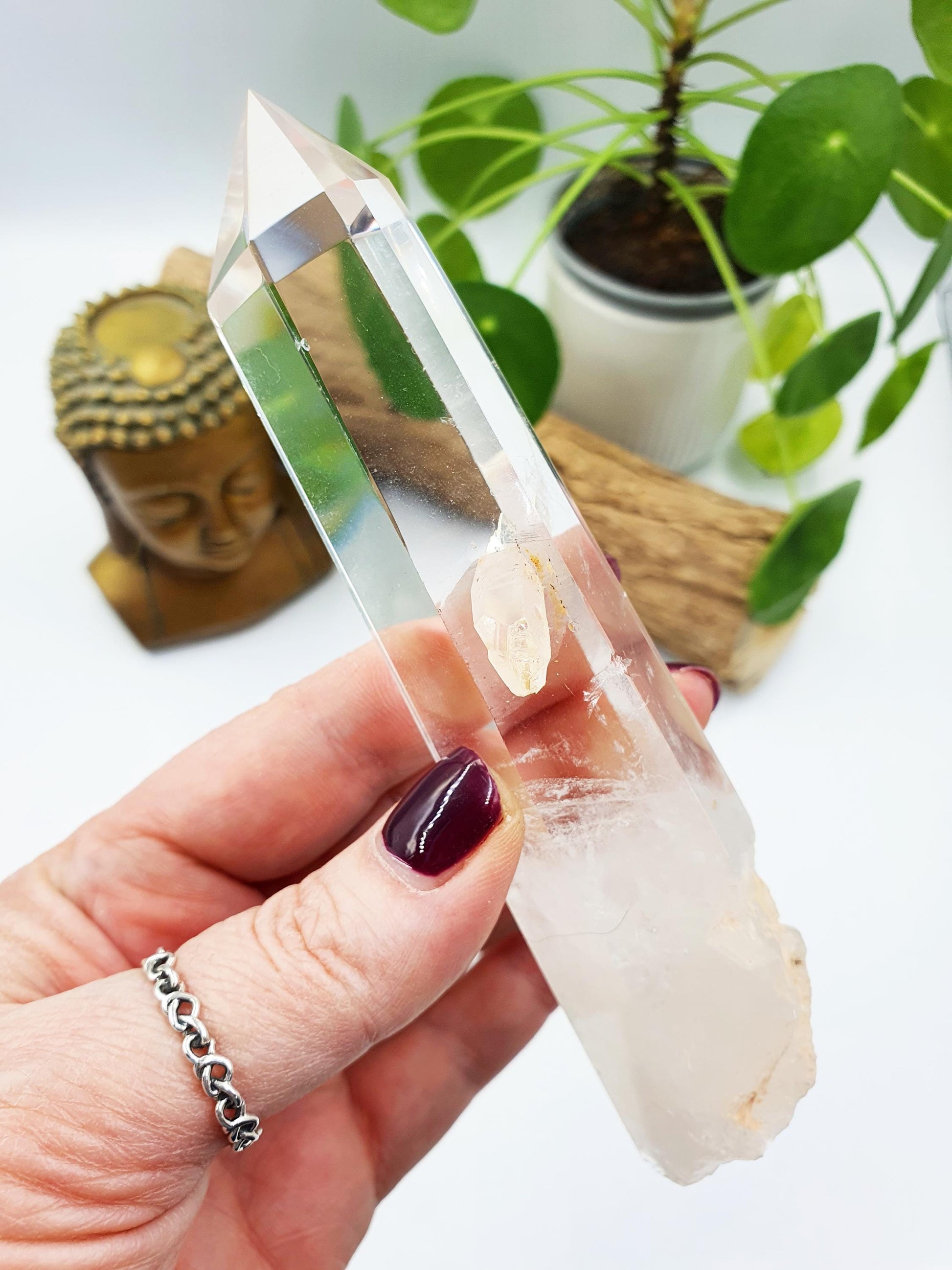 Large Clear Manifestation Quartz Point