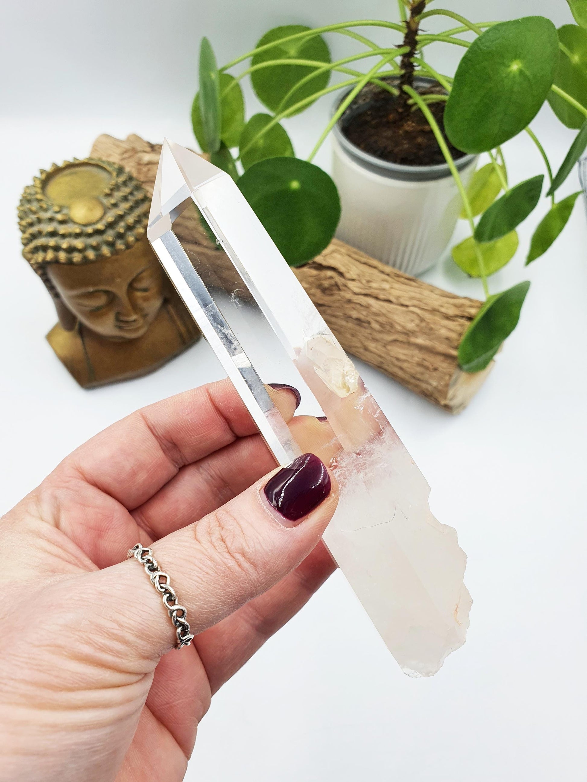 Large Clear Manifestation Quartz Point