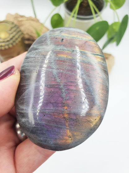 Pink and Purple Labradorite Palm