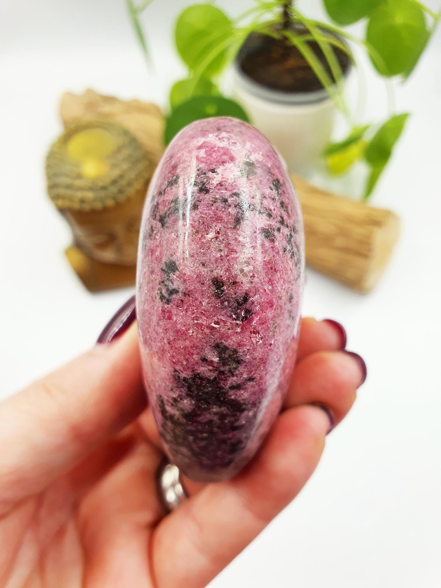 Large Rhodonite Puff Heart