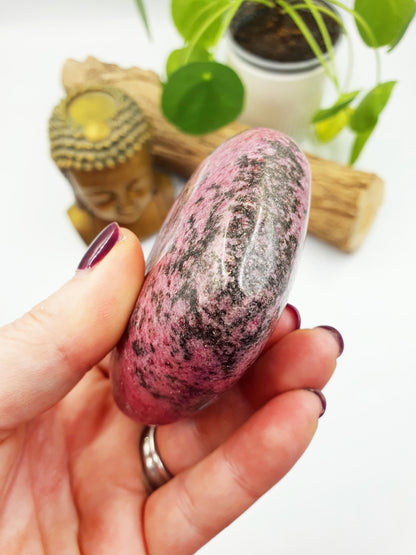 Large Rhodonite Puff Heart