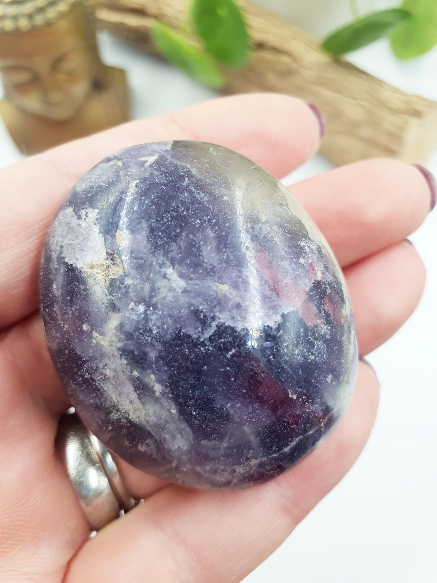 Beautiful Unicorn Stone Palm / Unicorn Palm Stone / Pegmatite Palm / Pocket Crystal / Meditation Palm / Reiki Crystal Palm - 70g