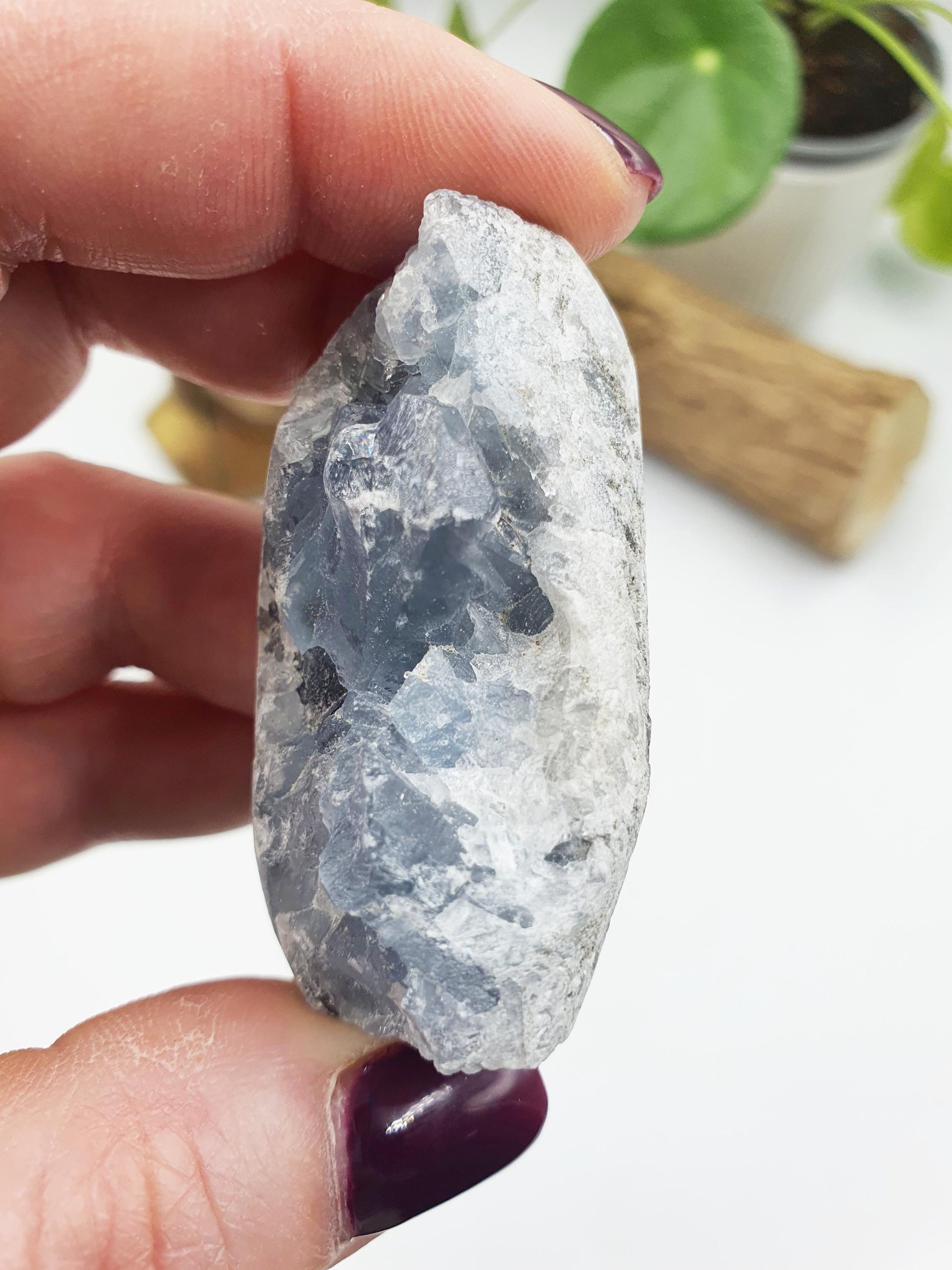 Raw Celestite / Raw Celestite Point / Celestite Geode / Celestite - 80g