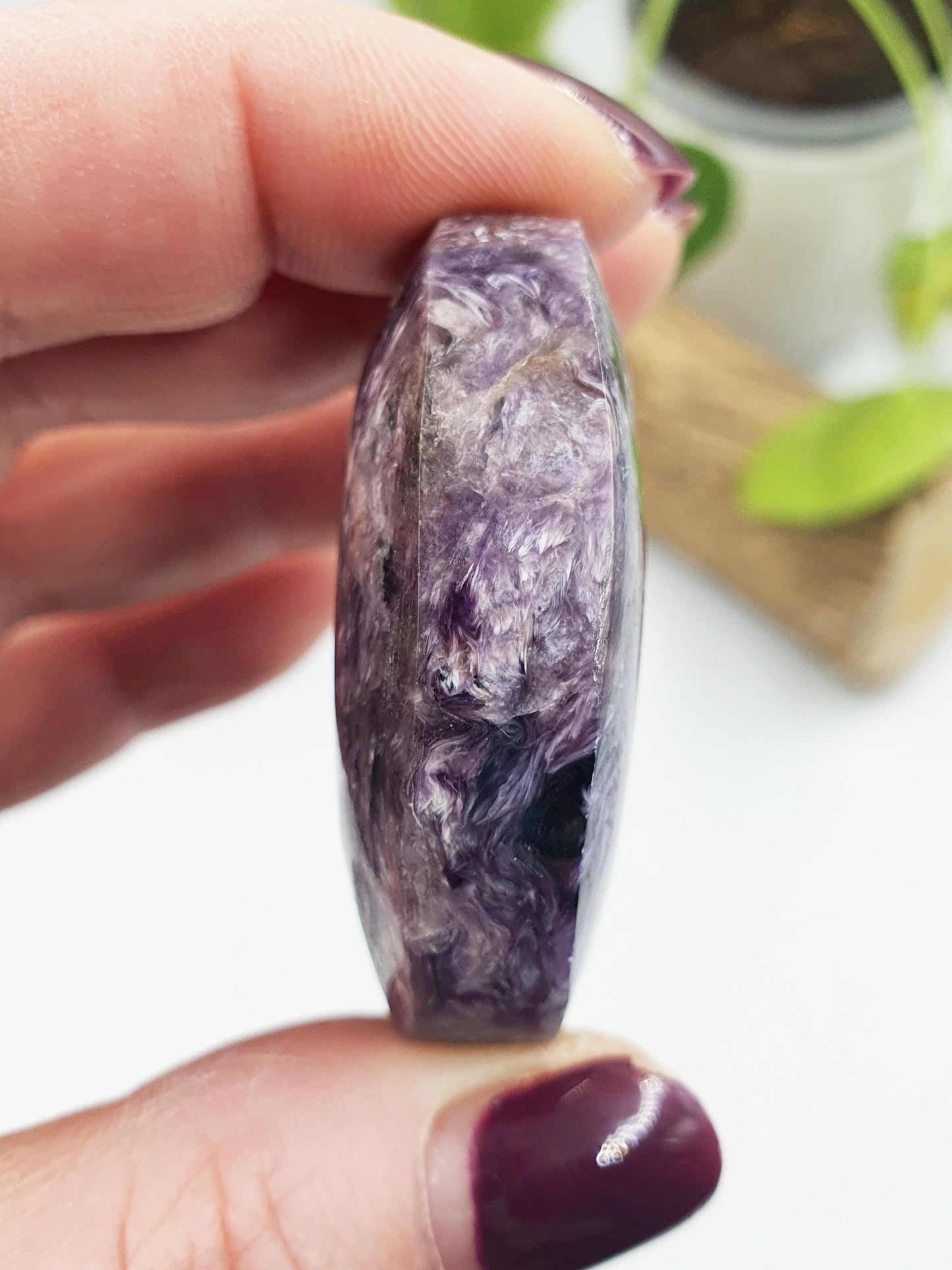 Gorgeous Little Charoite Palm / Charoite Palm Stone / Meditation Palm / Pocket Crystal / Collectors Palm - 40g