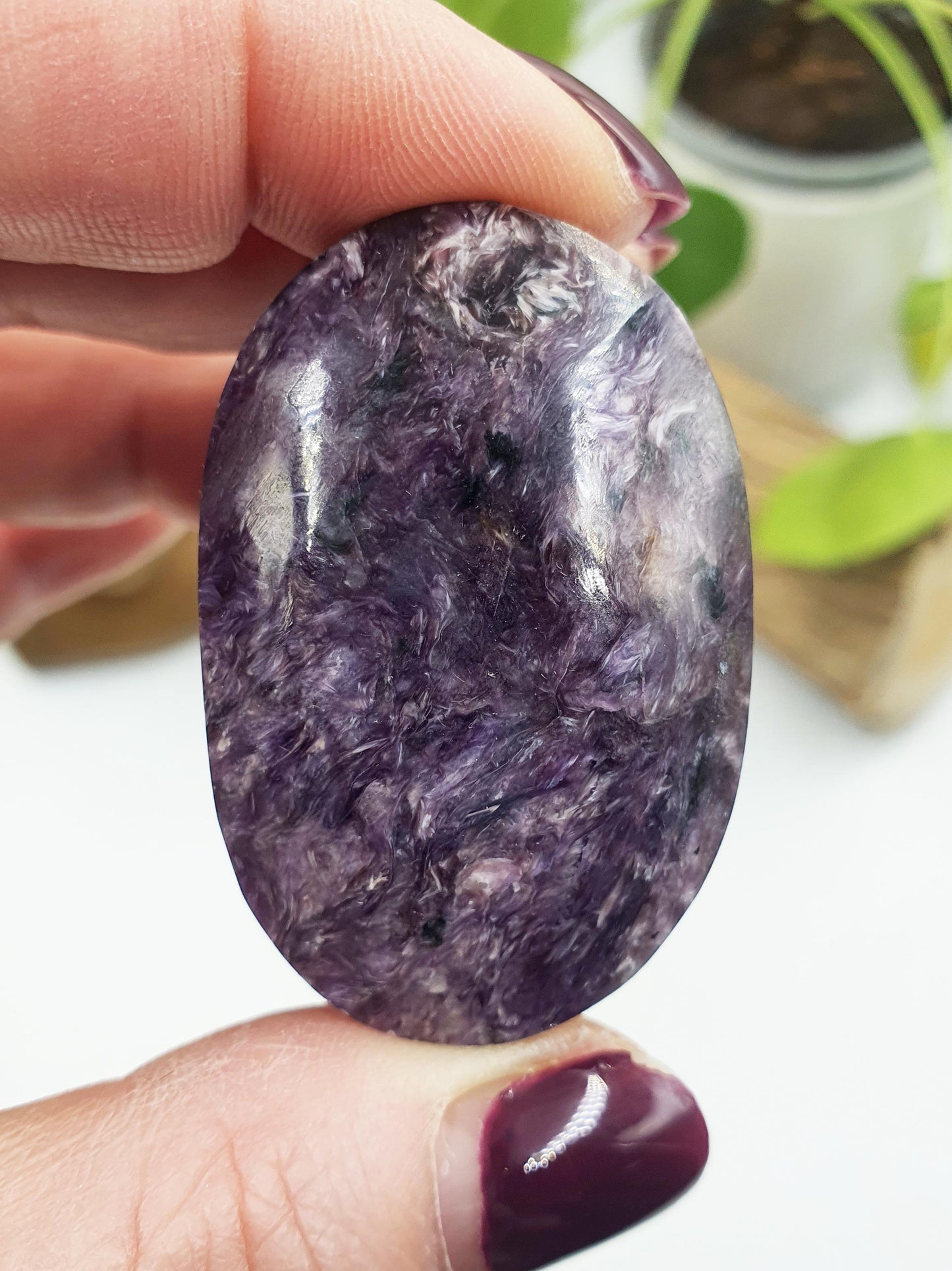 Gorgeous Little Charoite Palm / Charoite Palm Stone / Meditation Palm / Pocket Crystal / Collectors Palm - 40g