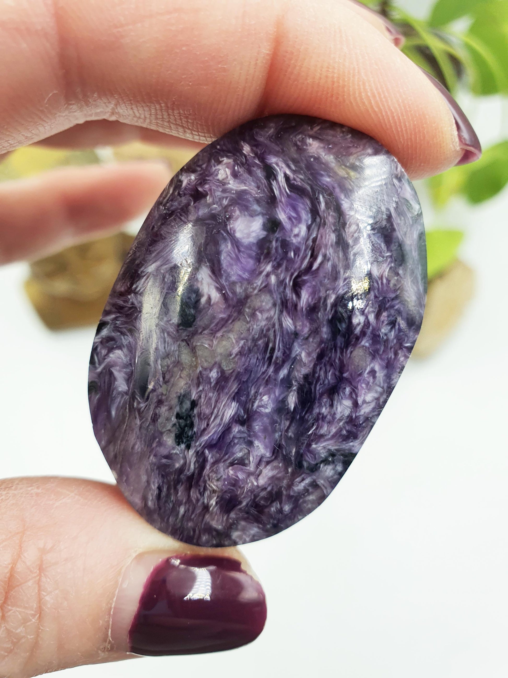 Gorgeous Little Charoite Palm / Charoite Palm Stone / Meditation Palm / Pocket Crystal / Collectors Palm - 40g