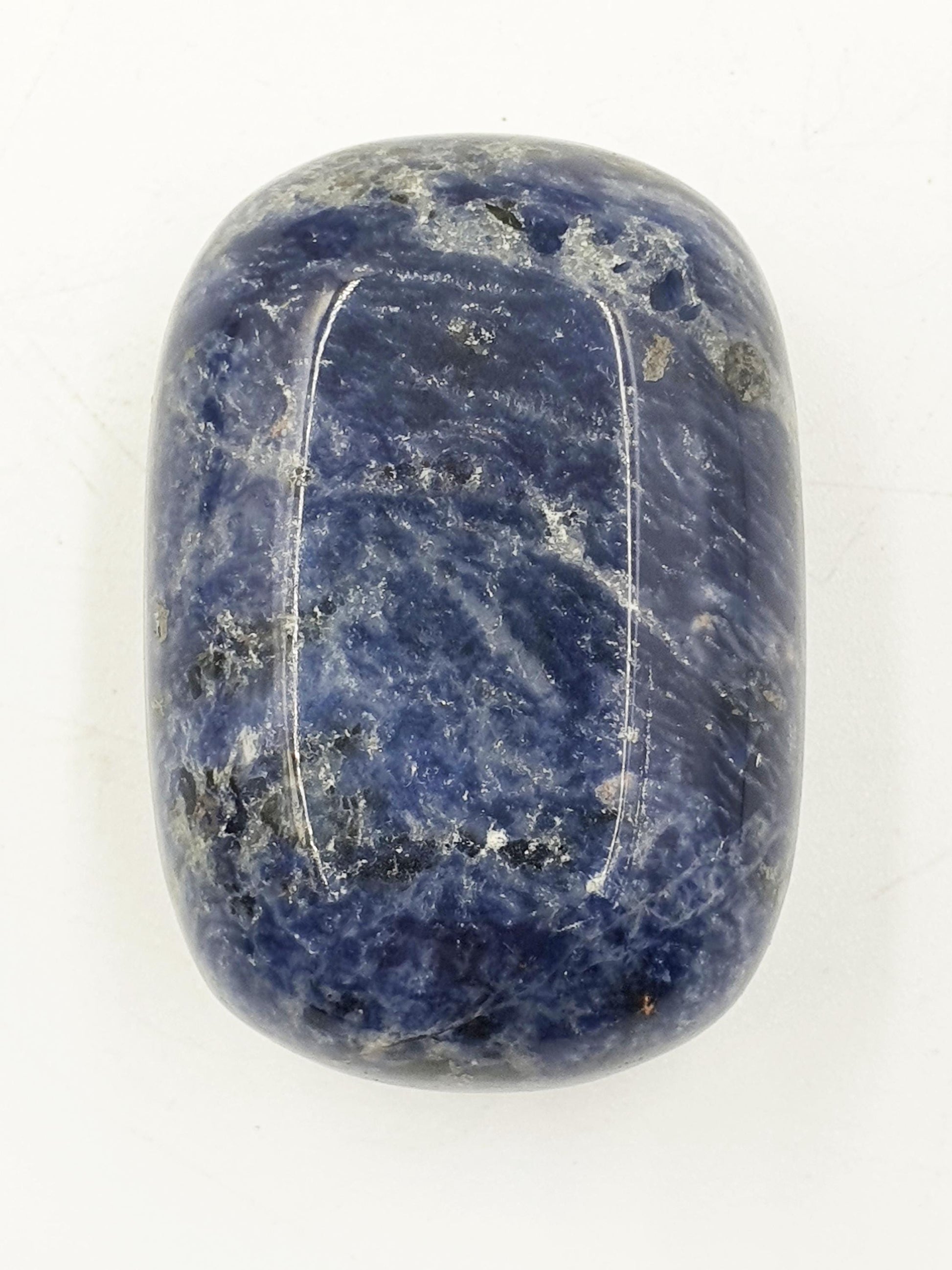 Beautiful Chunky Sodalite Palm / Sodalite Palm Stone / Pocket Crystal / Meditation Palm / Reiki Crystal Palm - 90g