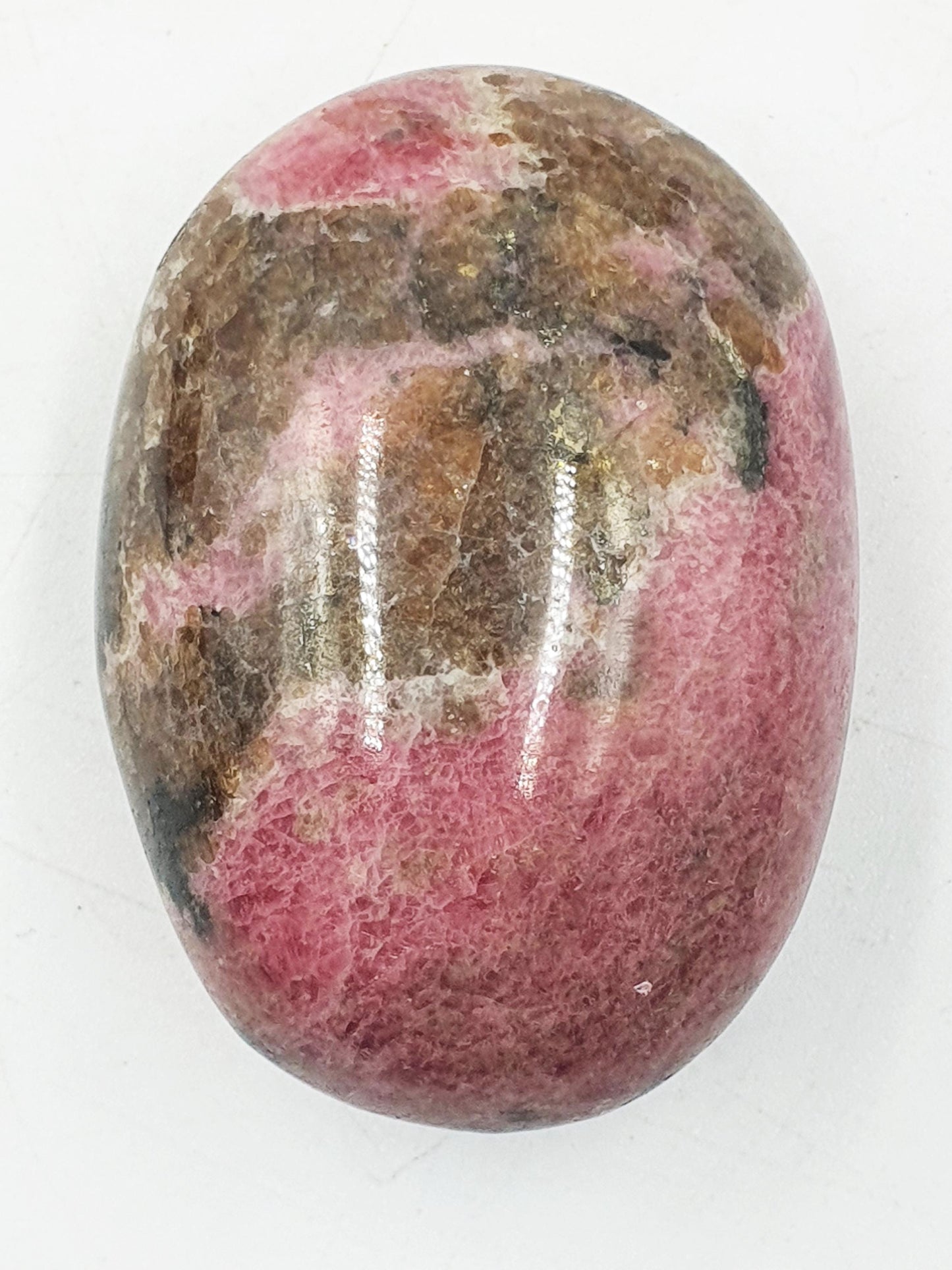 Beautiful Rhodonite Palm / Rhodonite Palm Stone / Pocket Crystal / Meditation Palm / Reiki Crystal Palm - 110g