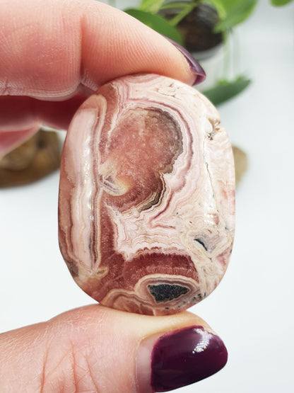 High Grade Rhodochrosite Palm / Rhodochrosite Palm Stone / Rhodochrosite Meditation Crystal / Reiki Crystal Palm - 45g