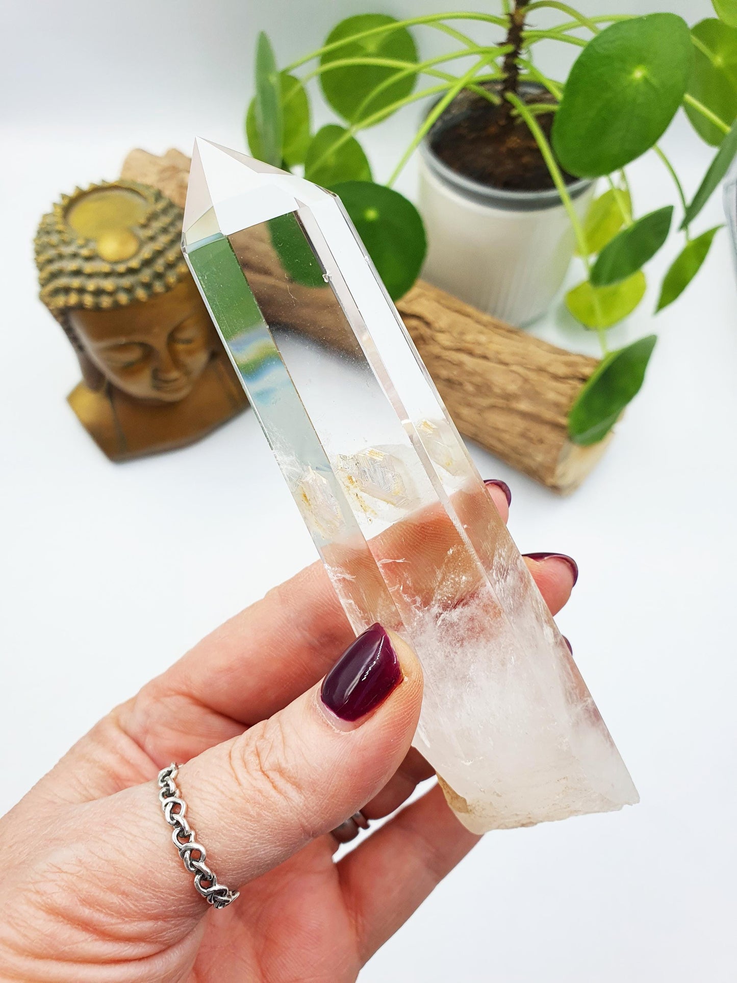 Large Clear Manifestation Quartz Point