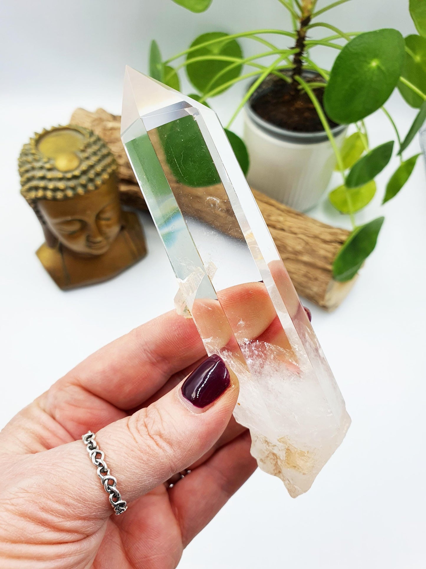 Large Clear Manifestation Quartz Point