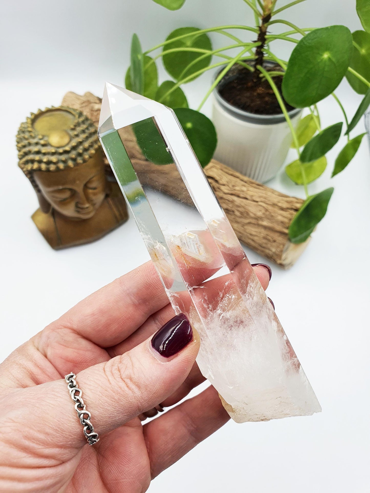 Large Clear Manifestation Quartz Point