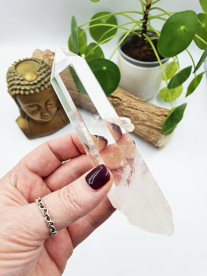 Large Clear Manifestation Quartz Point