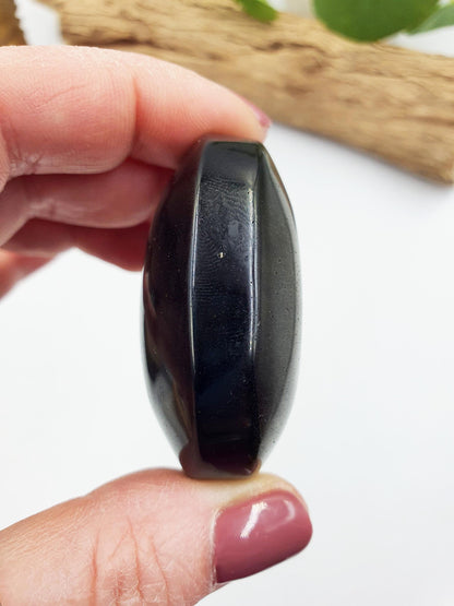 Gold Sheen Obsidian Palm / Golden Sheen Obsidian Palm Stone / Gold Obsidian Palm / Pocket Crystal / Meditation Palm - 60g