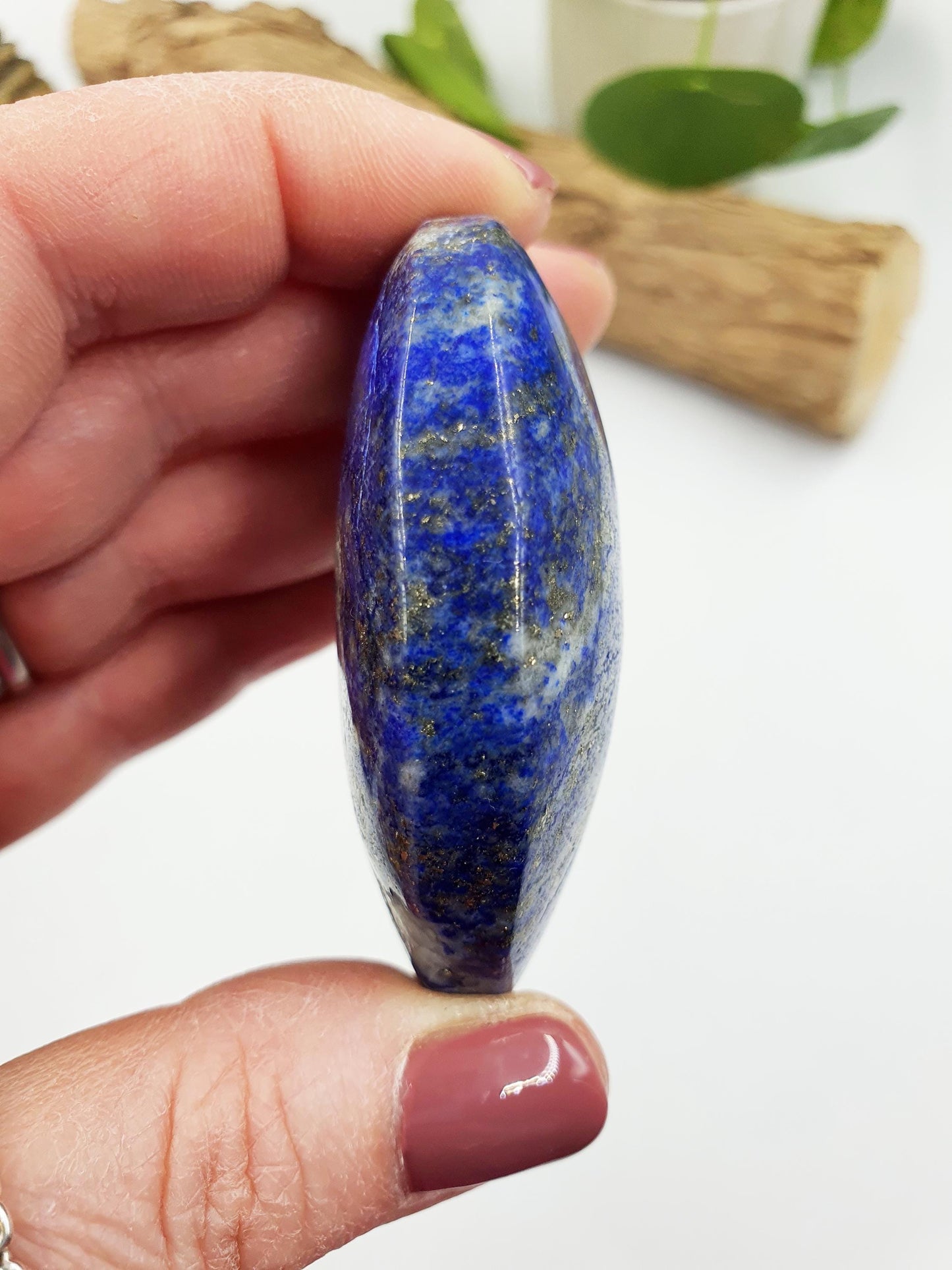 Large Beautiful Lapis Lazuli Palm / Lapis Lazuli Palmstone / Pocket Crystal / Meditation Palm / Reiki Crystal Palm - 110g