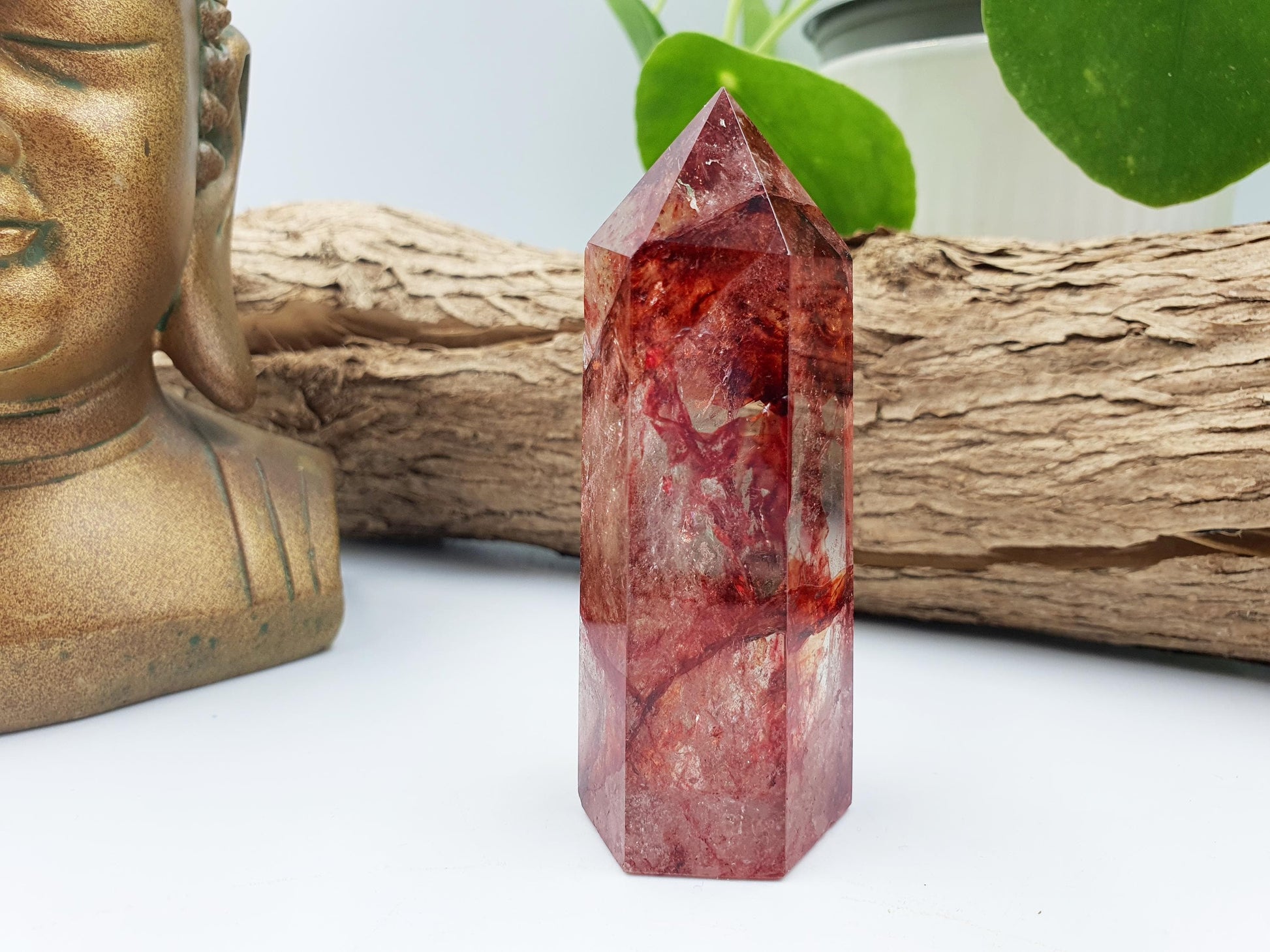 Beautiful Madagascan Fire Quartz Tower / Hematoid Quartz Tower / Madagascan Hematoid Healing Tower - 115g