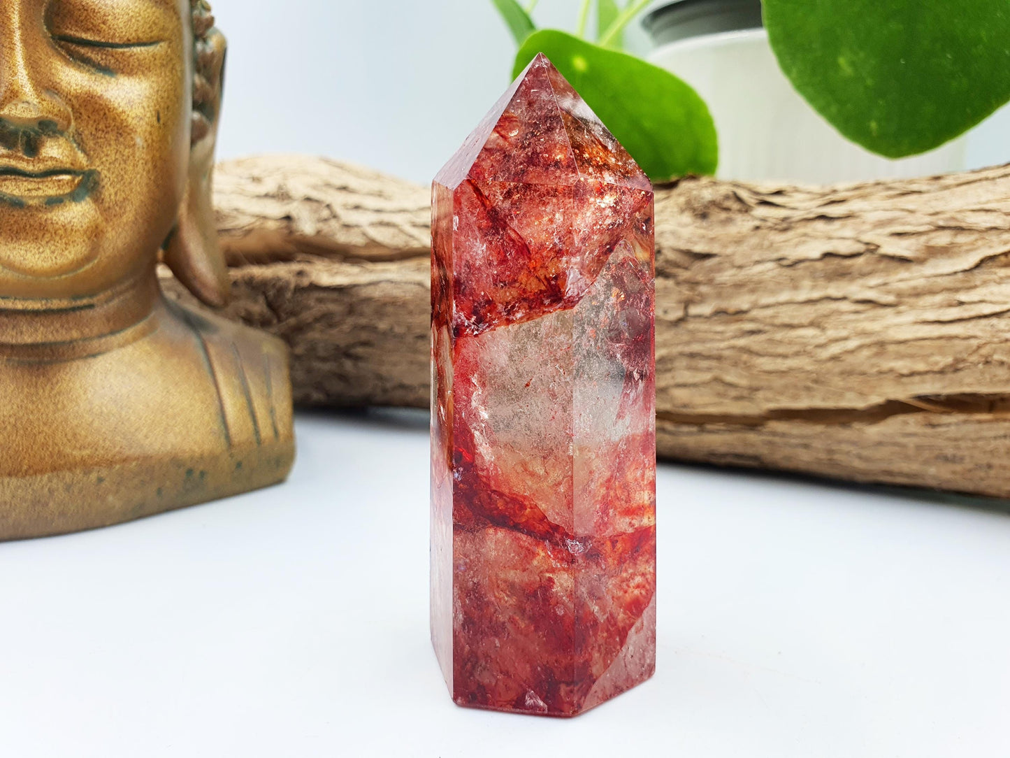 Beautiful Madagascan Fire Quartz Tower / Hematoid Quartz Tower / Madagascan Hematoid Healing Tower - 115g