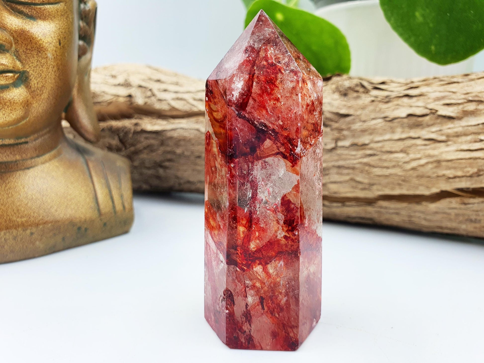 Beautiful Madagascan Fire Quartz Tower / Hematoid Quartz Tower / Madagascan Hematoid Healing Tower - 115g