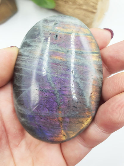 Pink and Purple Labradorite Palm