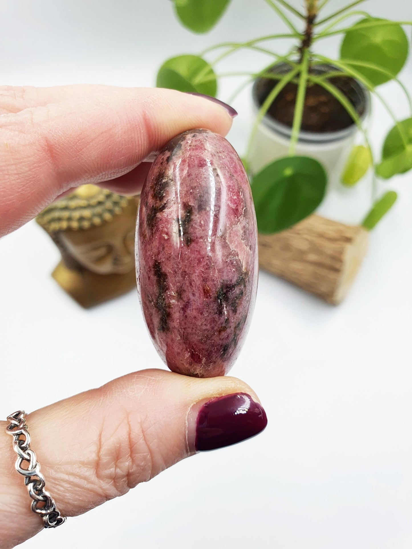 Rhodonite Palm Stone