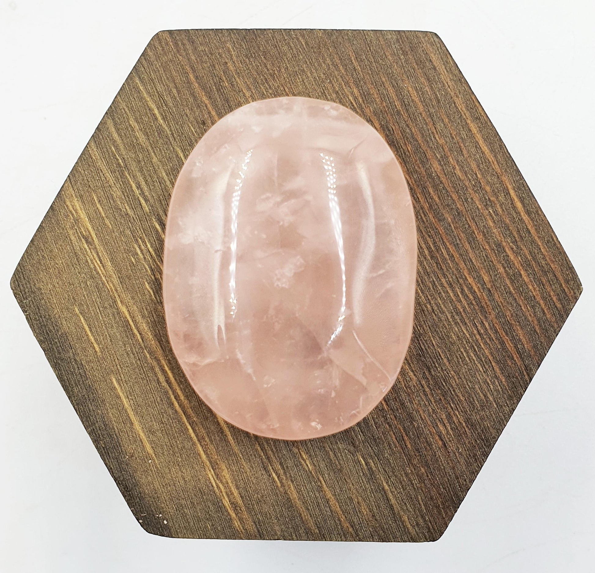 Beautiful Rose Quartz Palm with rainbow flashes / Rose Quartz Palm Stone / Meditation Crystal / Reiki Crystal Palm - 60g