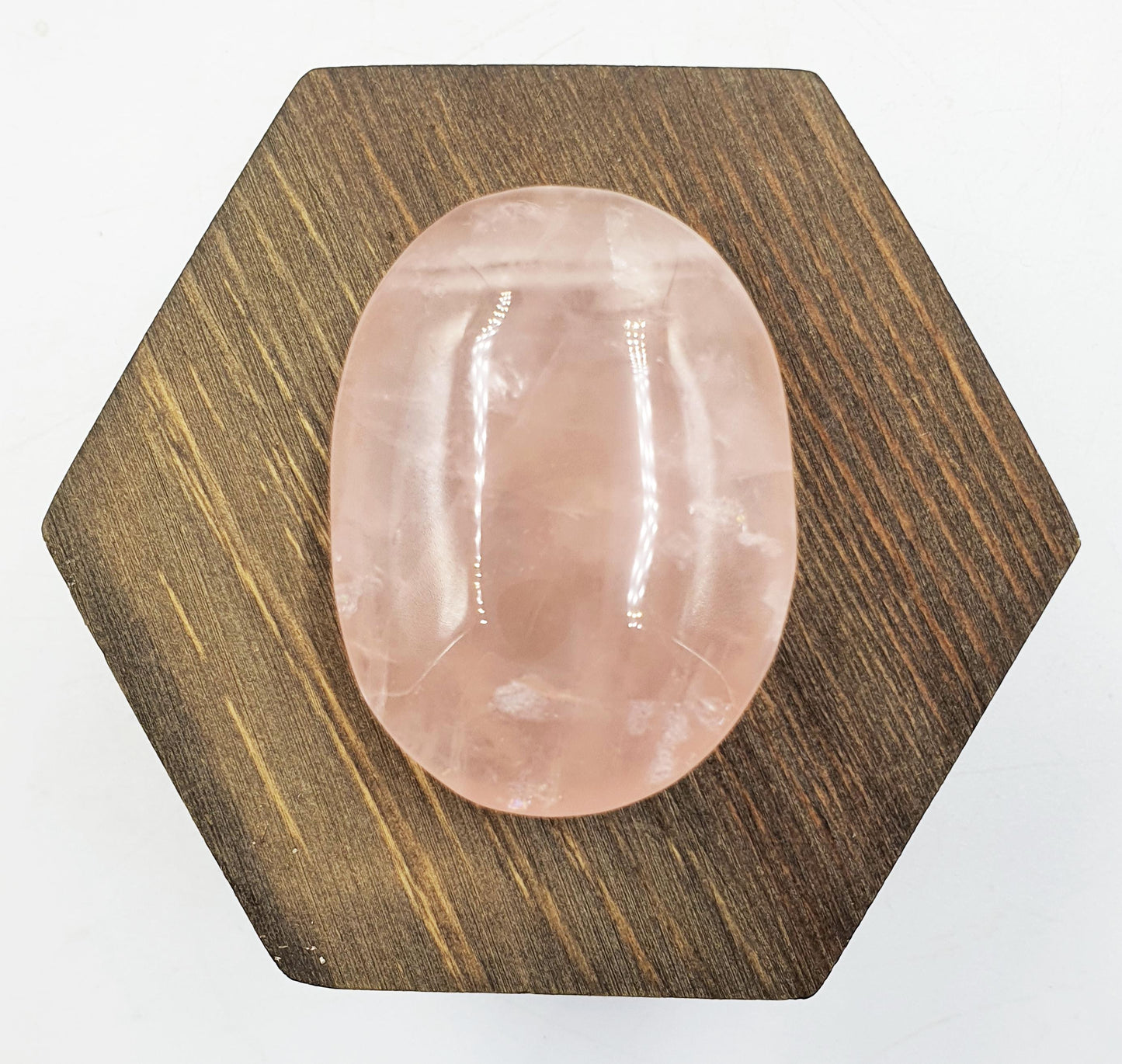 Beautiful Rose Quartz Palm with rainbow flashes / Rose Quartz Palm Stone / Meditation Crystal / Reiki Crystal Palm - 60g