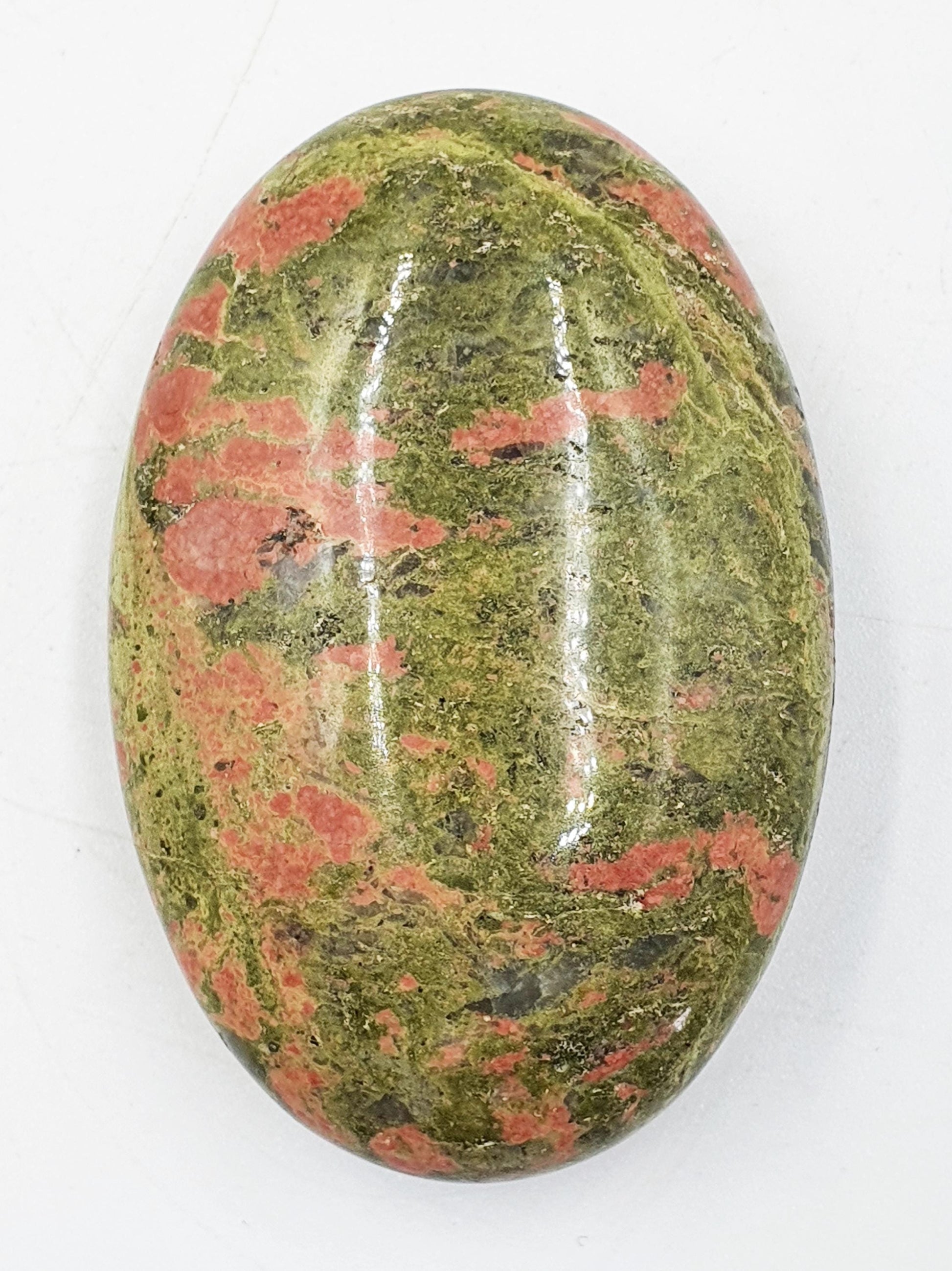 Beautiful Unakite Palm / Unakite Palm Stone / Pocket Stone / Meditation Palm / Reiki Crystal Palm - 85g