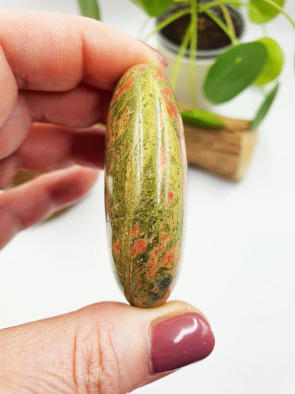 Beautiful Unakite Palm / Unakite Palm Stone / Pocket Stone / Meditation Palm / Reiki Crystal Palm - 85g