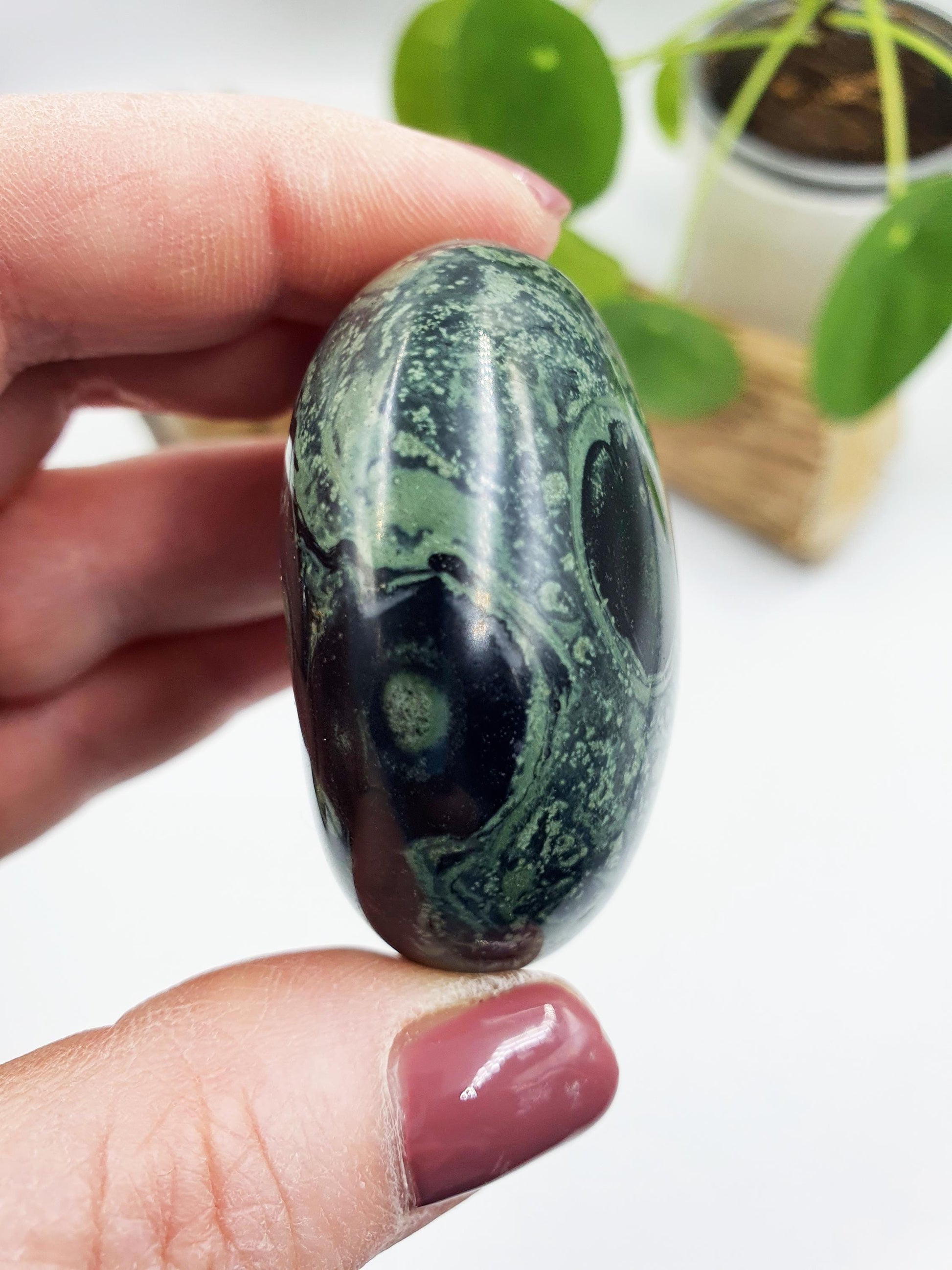 Beautiful Kambaba Jasper Palm / Kambaba Palmstone / Meditation Palm / Reiki Crystal Palm - 100g