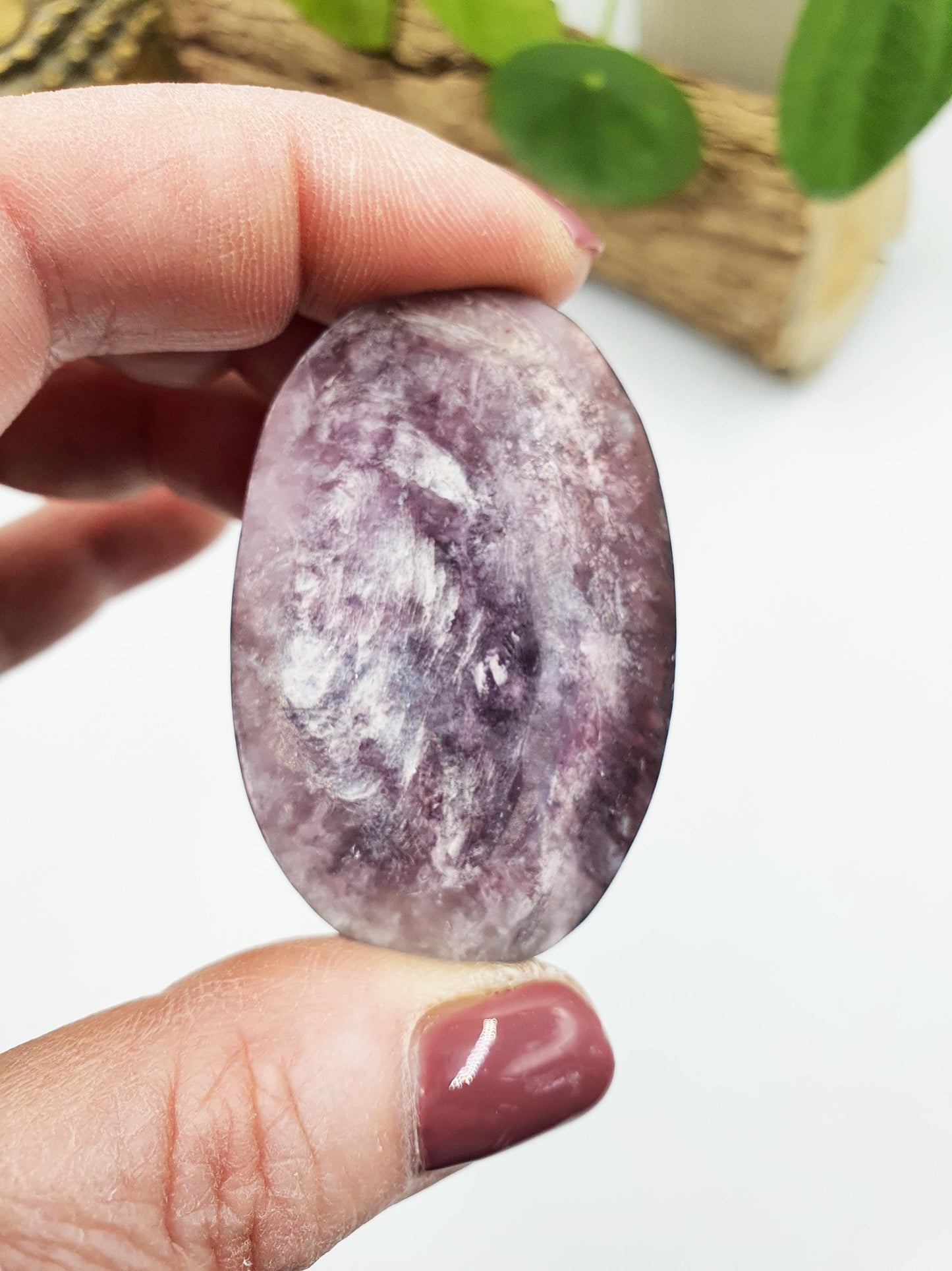 Flashy Purple Mica Palm / Purple Mica Palm Stone / Lepidolite Palm / Meditation Palm / Reiki Crystal Palm - 30g