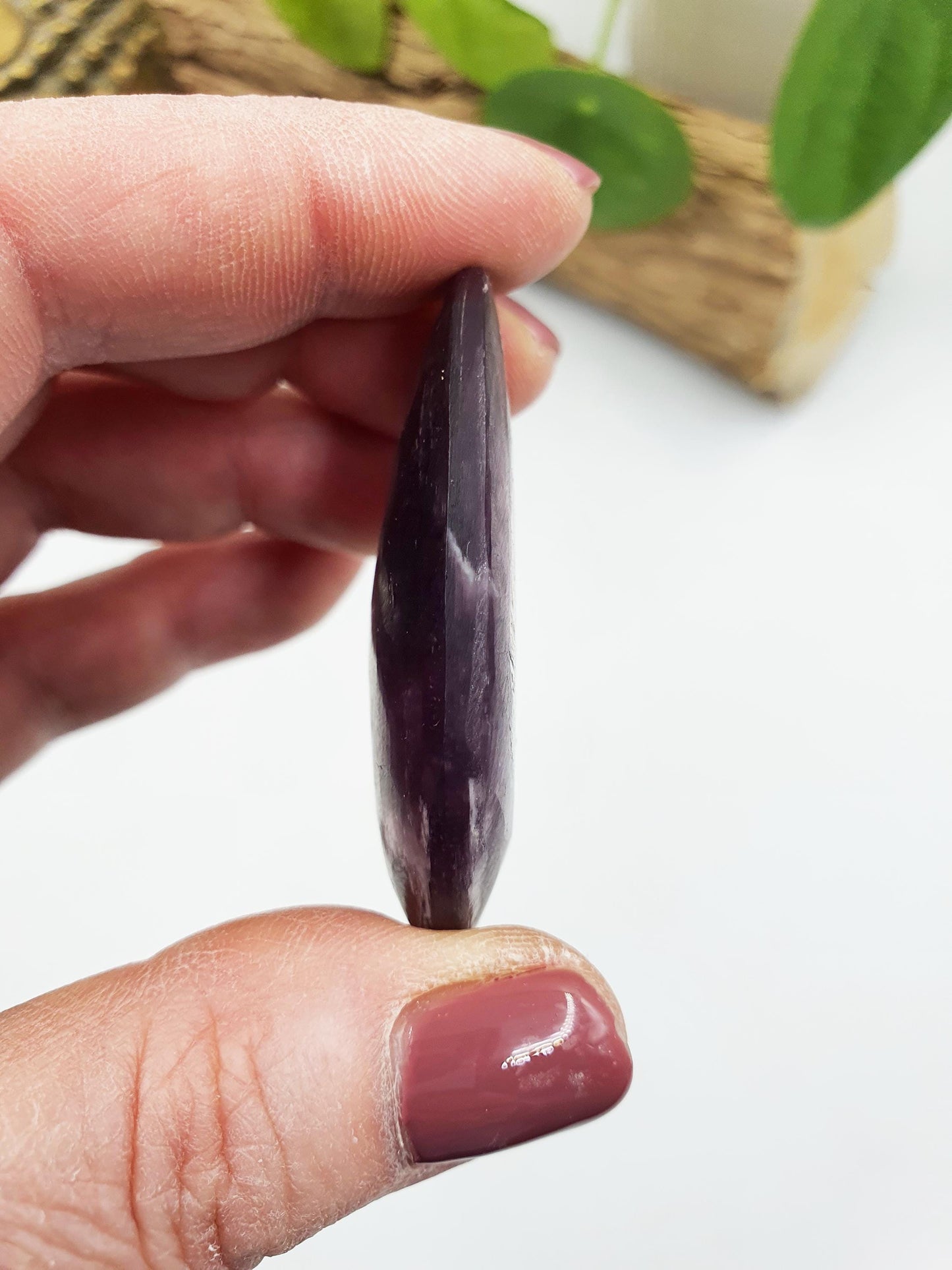 Flashy Purple Mica Palm / Purple Mica Palm Stone / Lepidolite Palm / Meditation Palm / Reiki Crystal Palm - 30g