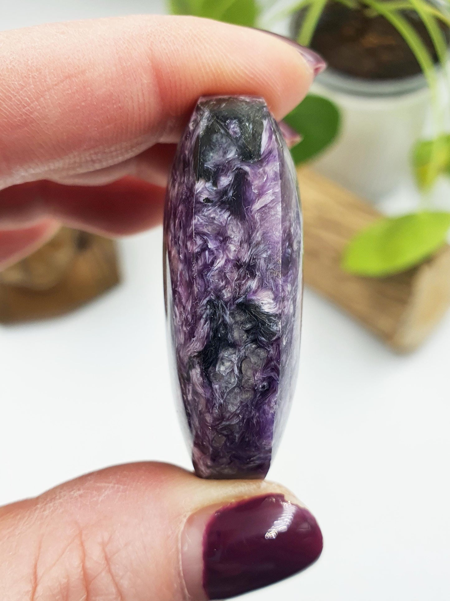 Gorgeous Little Charoite Palm / Charoite Palm Stone / Meditation Palm / Pocket Crystal / Collectors Palm - 40g