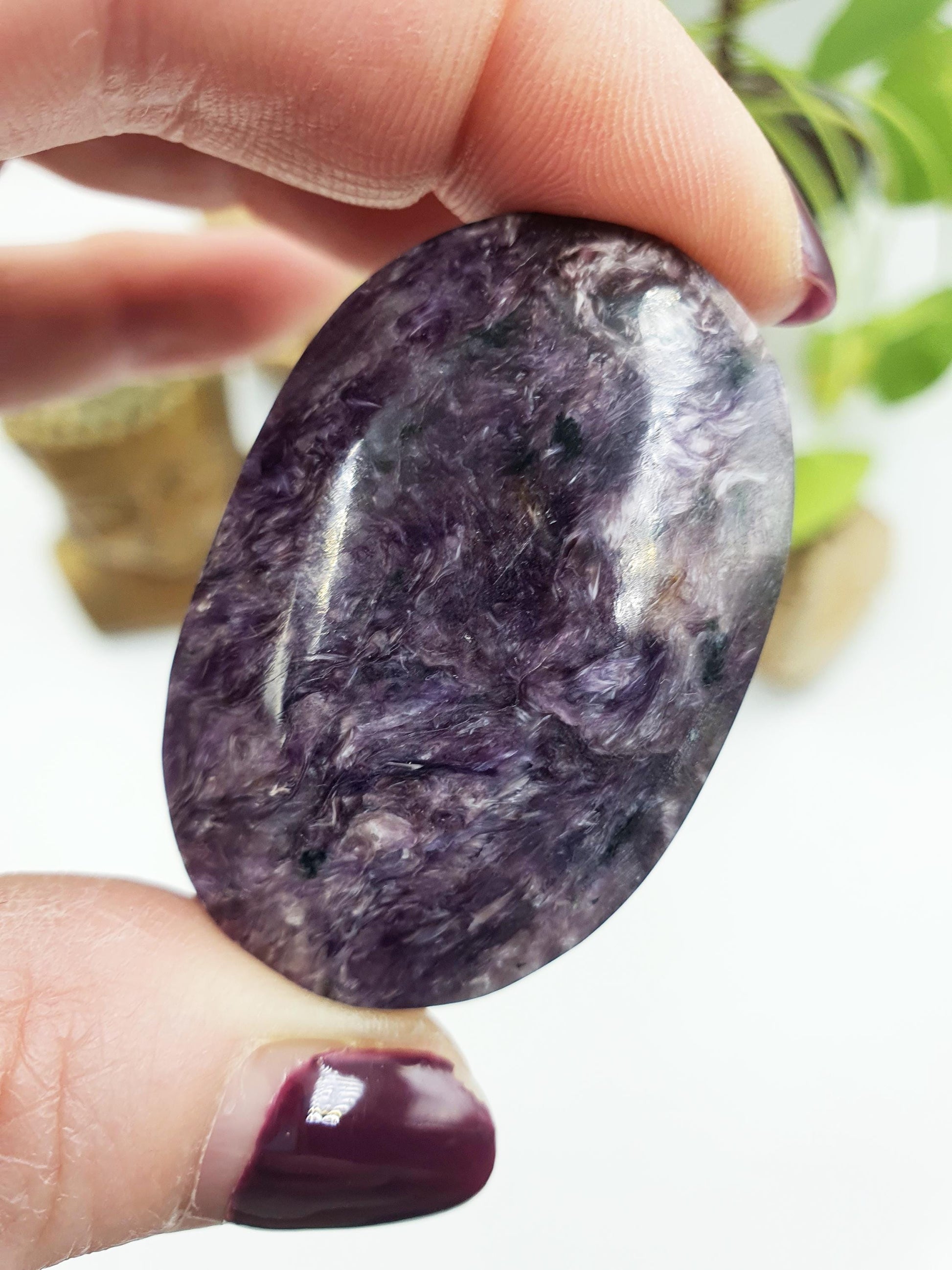 Gorgeous Little Charoite Palm / Charoite Palm Stone / Meditation Palm / Pocket Crystal / Collectors Palm - 40g