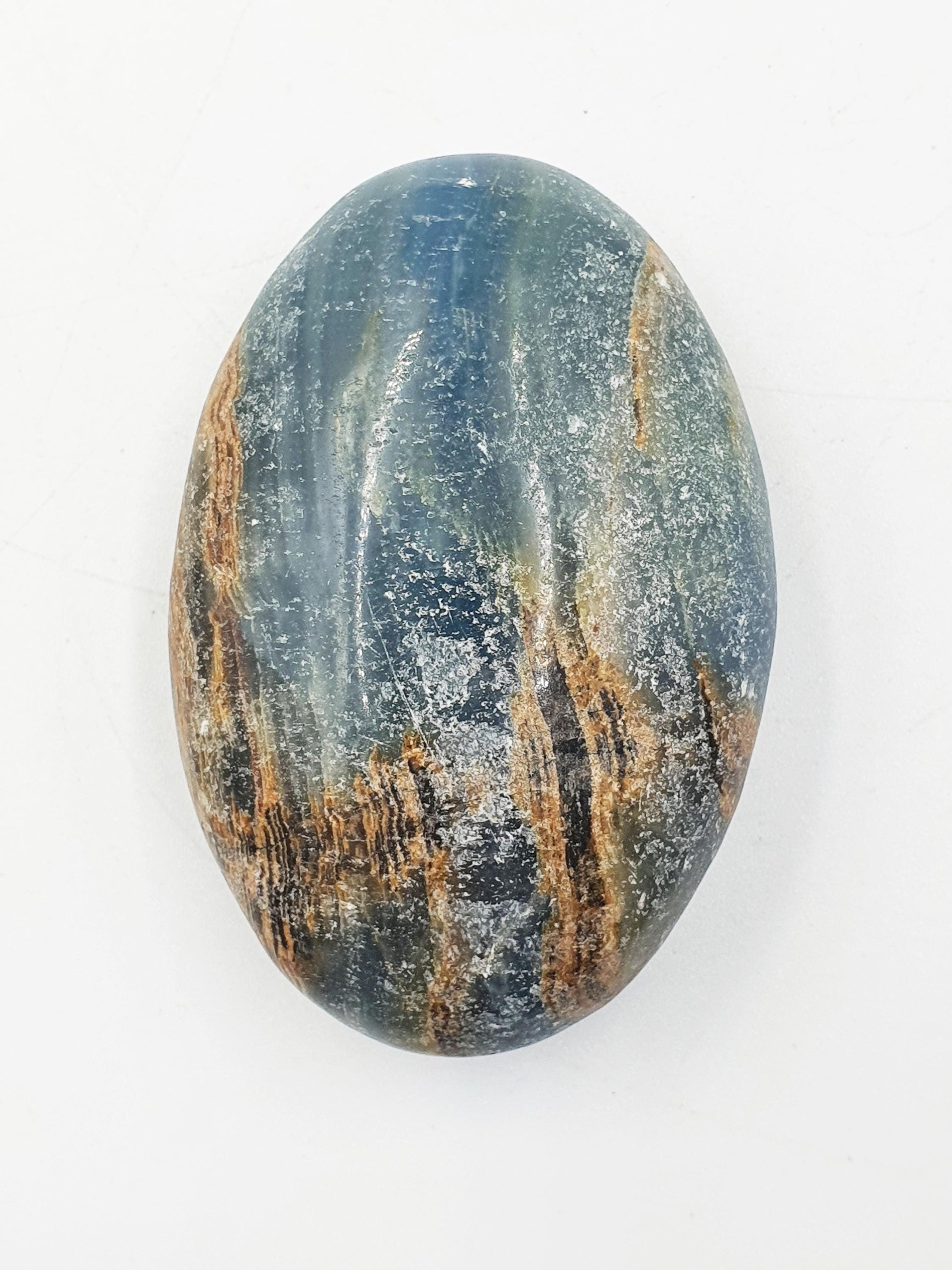 Beautiful Blue Onyx Palm / Blue Onyx Palm Stone / Pocket Stone / Meditation Palm / Reiki Crystal Palm - 85g