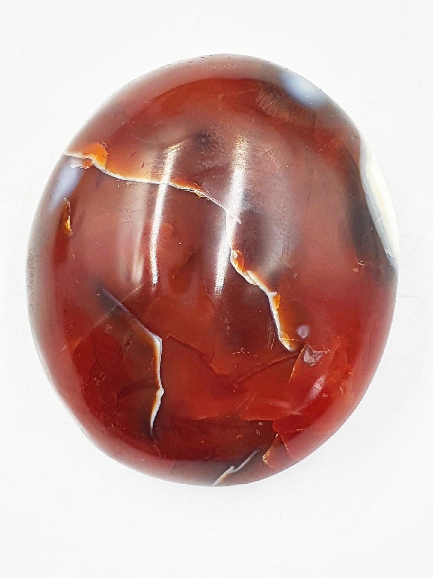 Beautiful Unique Carnelian Palm / Carnelian Palm Stone / Carnelian Pocket Stone / Meditation Palm / Reiki Crystal Palm - 110g